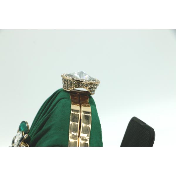 Fashion Green Evening Handbag , Dinner Clutch Bag Diamond Inlaid 21cm×14.5cm