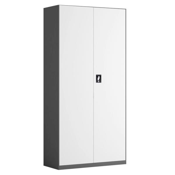 Gray 2 Swing Door Steel Office Cupboard With 5 Shelves Steel Document Filing Cabinet