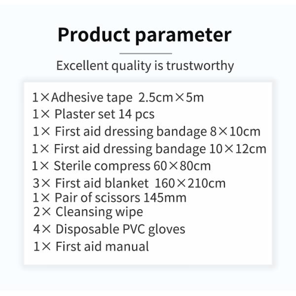 Cycling & Motorcycle Emergency Medical Supplies First Aid Kit DIN13167 Standard for Training