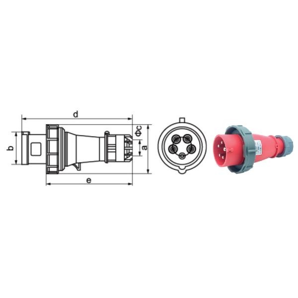 Водоустойчивые промышленные гнезда 5Pins тип установки панели 63Amp и 125Amp 3P+N+E штепсельной вилки IP67