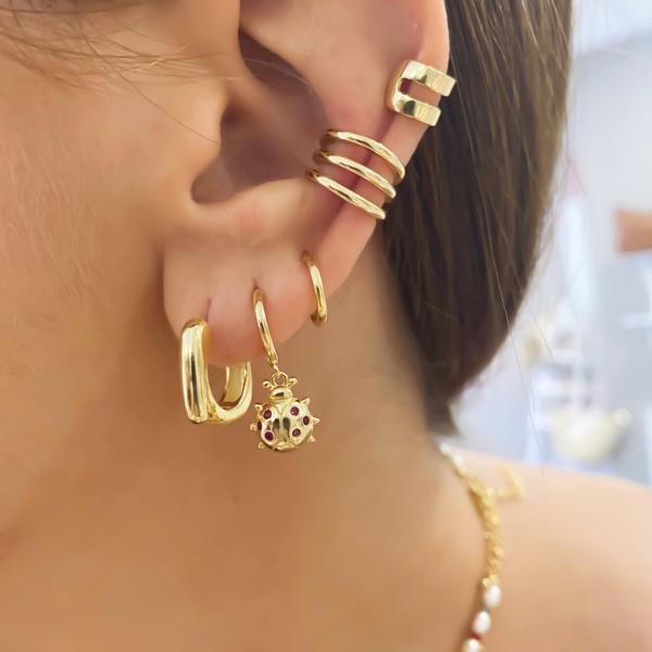 ОРЕНЧИ Истинный 18K золотой обмощенный крючок Huggie Sterling Silver 925 ювелирные изделия для женщин девушек