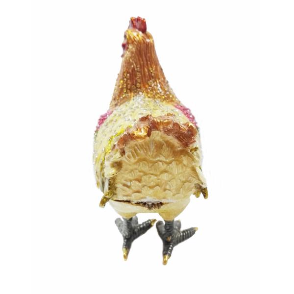 Pewter alloy animal box metal jewelry boxes hen enameled trinket boxes