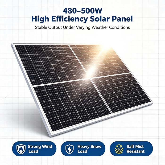 RV & Boat Off‑Grid 500W N‑Type Bifacial Solar Charging Panel Kit