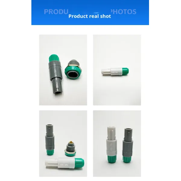 Push-Pull Self-Locking Alcohol Disinfection Aviation Plug Connector Gray/Green Plastic China Manufacturer Can Be Freely