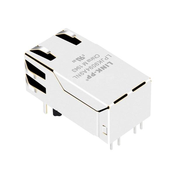 Pulse JK0-5101NL Compatible LINK-PP LPJK9094A9NL 10G Base-T Tab Up Green&Yellow/Green Led Single Port Magnetic POE+ RJ45 Jack