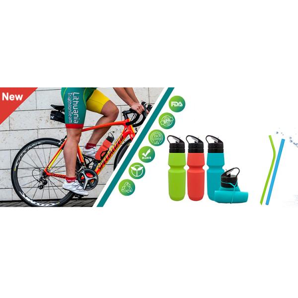 750ml Anti-corrosion Coated Silicone Water Bottle for Travel and Sports Customizable