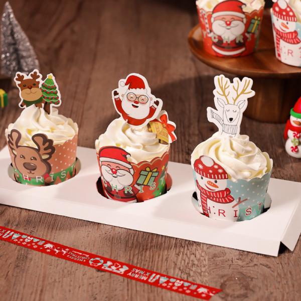 Disposable and Environmentally Friendly Paper Cake Cup for Christmas