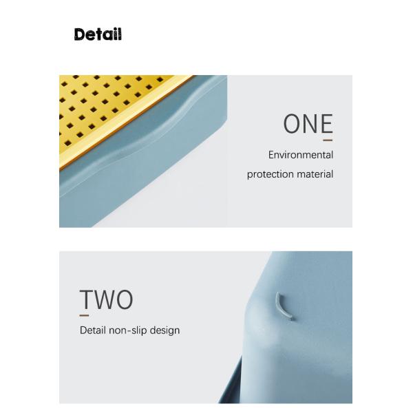 OEM ODM Rectangle Double Plastic Drain Basket Save Space Green