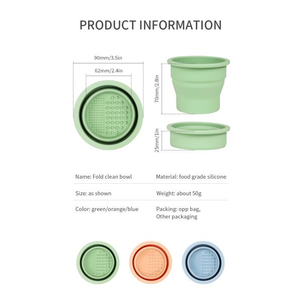 Beauty Egg Cleaning Tool Wellfine Silicone Folding Brush Cleaner Cup for Beauty Care