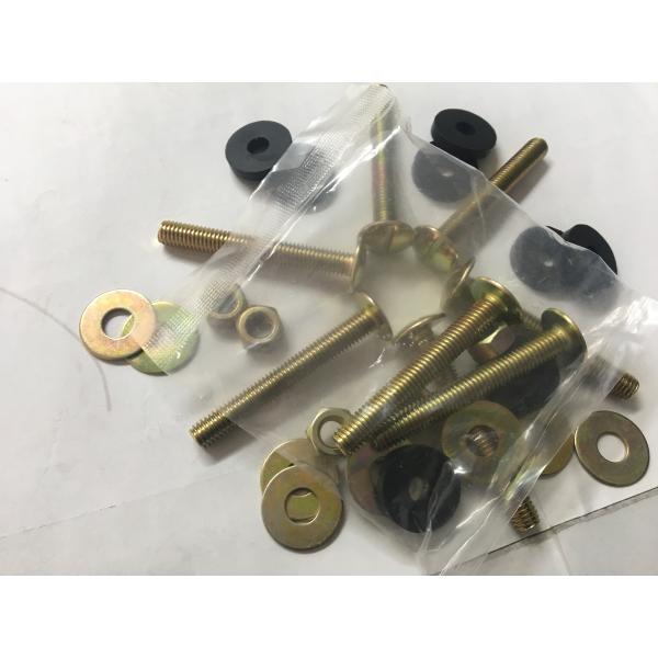 Slotted Head Toilet Tank Mounting Hardware Brass Plated Long Endurance