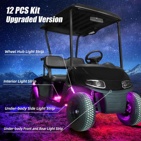 Polyvinyl chlorure PVC Golf Cart LED Light Strip Trim Neon Kit pour les voitures du club EZGO Yamaha