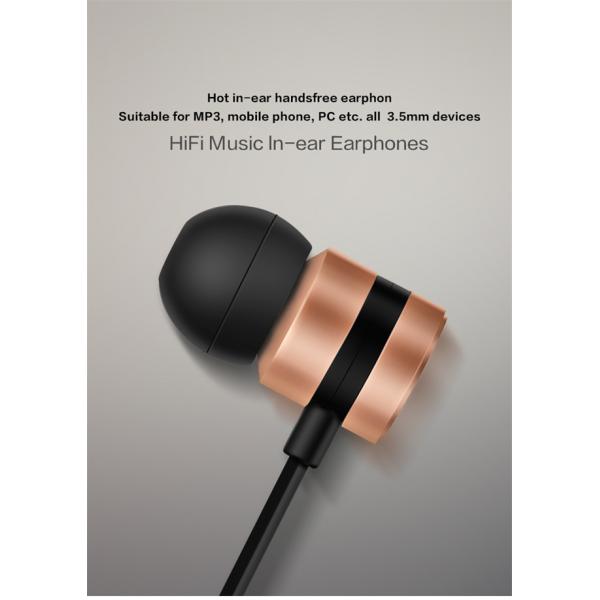 TPE Cable Metal Wired Earphones 120CM Dynamic Drivers 2x Clearer Call