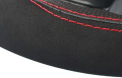 Custom Black Suede Steering Wheel Cover for Skoda Octavia Superb Fabia Yeti 2009-2013