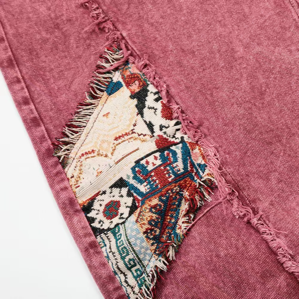 Classic Denim Pants Featuring Durable Metal Rivets Reinforcing Stress Points Suitable for Retail and Apparel Businesses