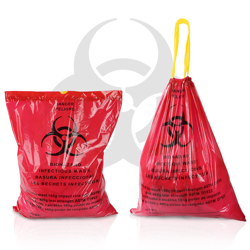 Отброс Biohazard сумок SGS Drawstring медицинский ненужный подгоняет размер