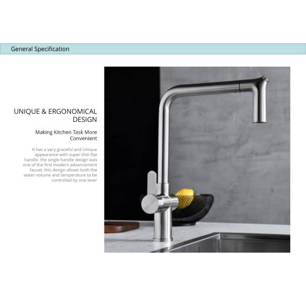 Почищенное щеткой отверстие никеля одиночное вытягивает вне функцию 2 Sprayhead кран кухни Switchable