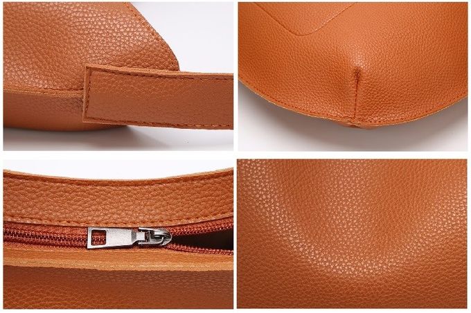 Faux зерна дам Брауна 45cm Hobo полного кожаный мягкий морщит взаимное тело