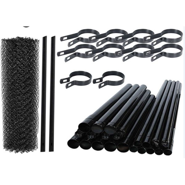 2.4meters Length black color PVC Coated Chain Link Fence for safety barriers