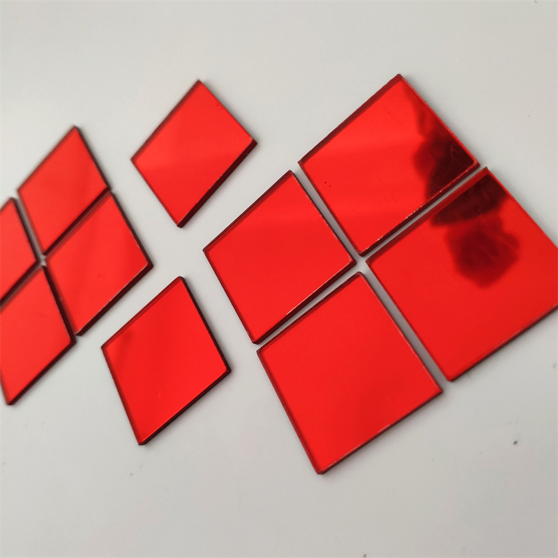 1.3mm Thick Red Acrylic Mirror Sheet Square Acrylic Mirror Tiles for DIY Crafts&Home Decor