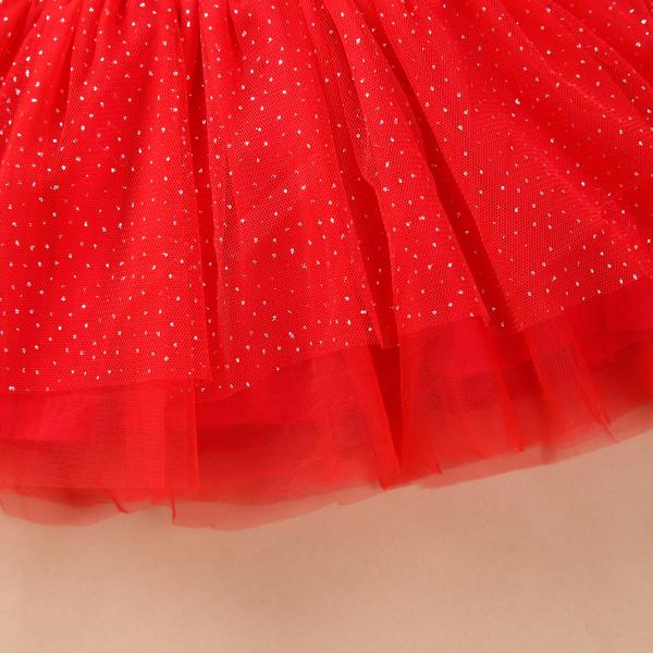 Child Festivals 120CM 47in Red Long Sleeve Summer Dresses Spring Autumn