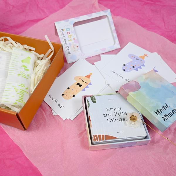 Impression personnalisée de logos, cartes d'affirmation positives avec boîte de papier