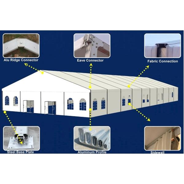 Customized Made Wedding Celebration Large Party Tents With Glass Sidewalls