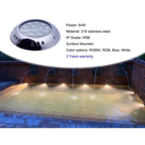 стена 12V IP68 установила 316 светов СИД света 60W RGBW бассейна SUS подводных