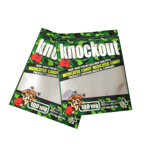 Food Grade Nylon Plastic Zipper Packaging Bag Three Side Seal With Hand Hole / Clear Window