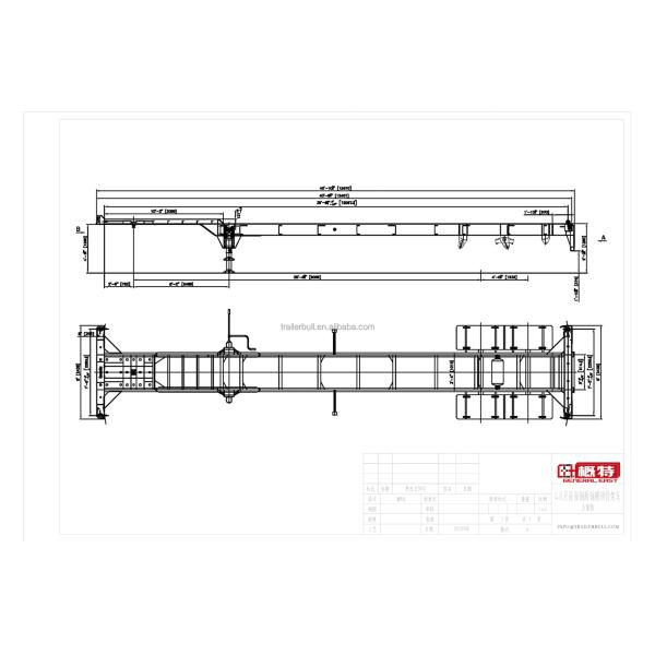 Прицеп для грузовиков 40 футов Контейнерное шасси Стальная конструкция с опциональными осями FUWA 13T x 2 шт.