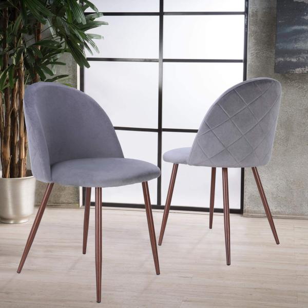 Velvet Upholstered Kitchen Chairs Modern Accent Leisure Chairs With Metal Legs