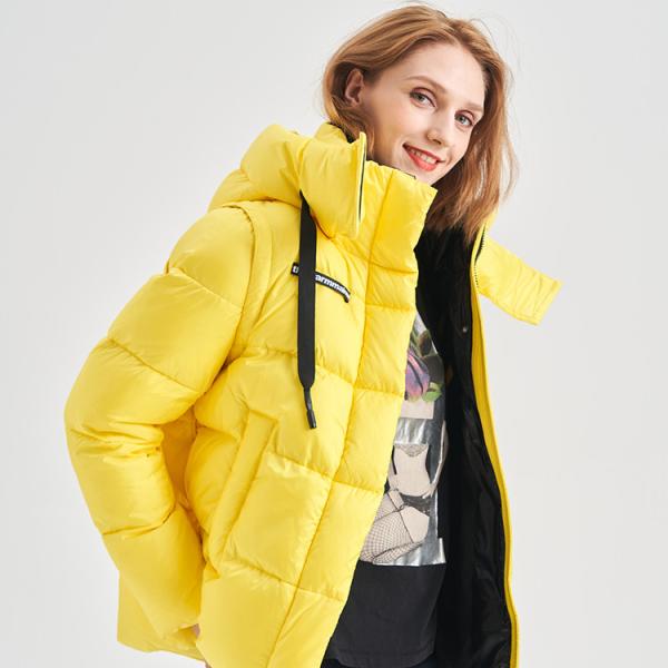 FODARLLOY Wholesale Cotton Fabric Puffy Slim Jacket Ladies Winter Long Coat Puffer Down