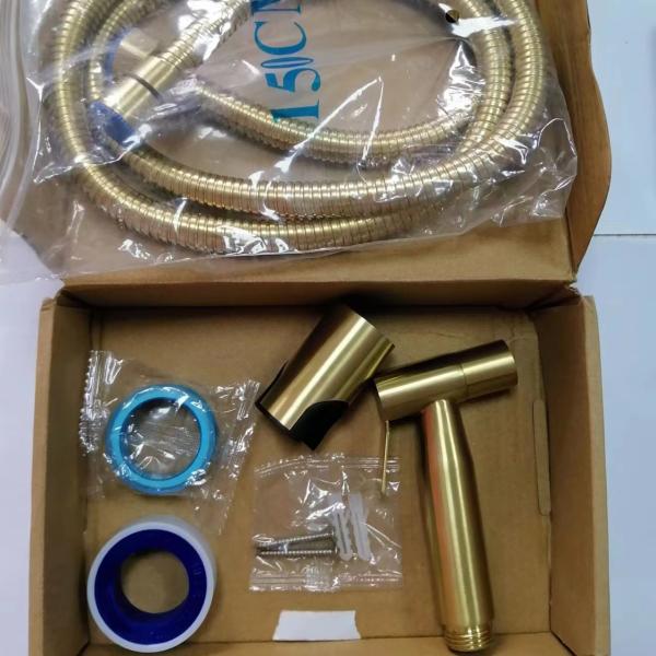 304 Stainless Steel Brushed Pressurize Spray Gun Suit for Bathroom Horizontal Spray Type