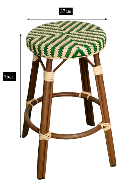Wholesale Vintage French Country Bar Stools Rattan and Cane Back Bistro Counter Stools Chair