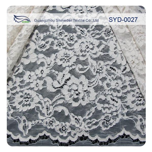 Silver Fashion Swiss Corded Jacquard Lace Fabric Brides Dresses
