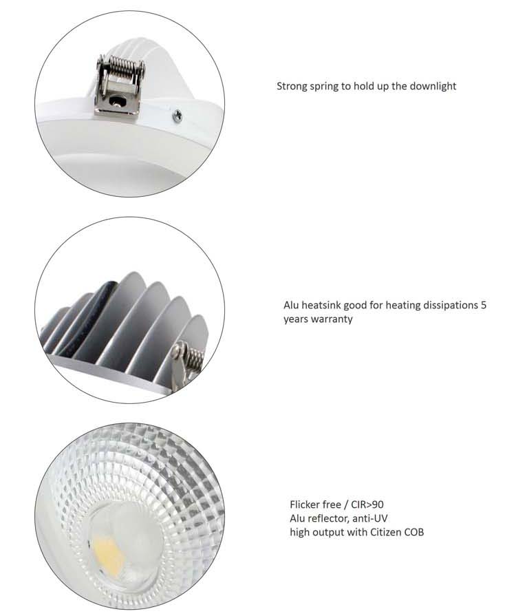 Ветроуловитель Downlight 40W 30W 20W 50W СИД УДАРА шайбы стены карданного подвеса ротатабельный