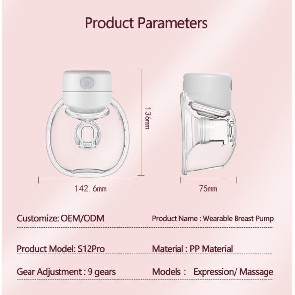 Pompes électriques de succion 2 modes 9 niveaux Pompes portables d'allaitement