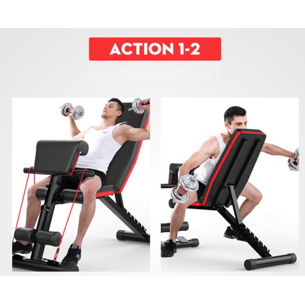 Adjustable Gym Bench, Multifunctional Utility Bench, Dumbbell Stool Flat Bench Preacher Curl Bench Sit Up Bench