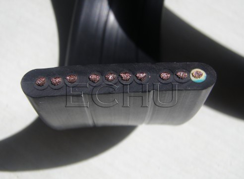 4 Core Flexible Flat Crane Cable, ECHU Cable