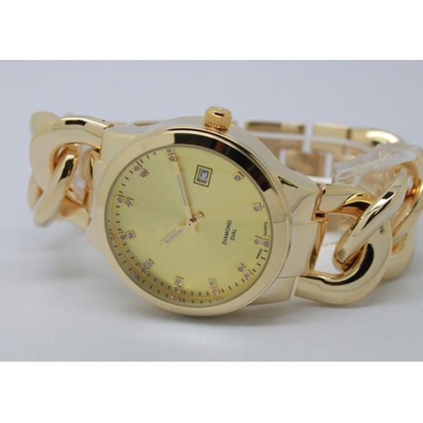Jewelry Waterproof Wrist Watch , Mechanical Automatic Watch With Calendar Diamonds
