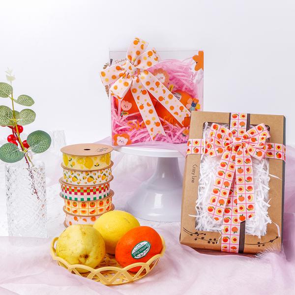 Single Face Printed Grosgrain Ribbon for Summer Fruits Craft Gift Box Packaging by MSD