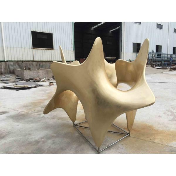 2 Meter Length Bronze Garden Statues Golden Painted Surface Finishing