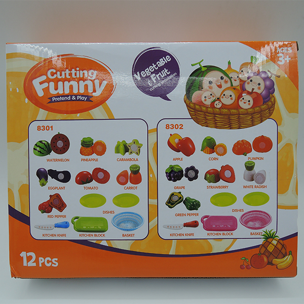 12 Pcs Pretend Role Play Children's Play Toys for Kitchen Fruit Vegetable Cutting