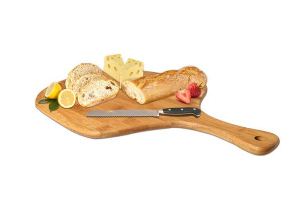 Antimicrobial BAP Free  Large Organic Bamboo Pizza Board with Handle