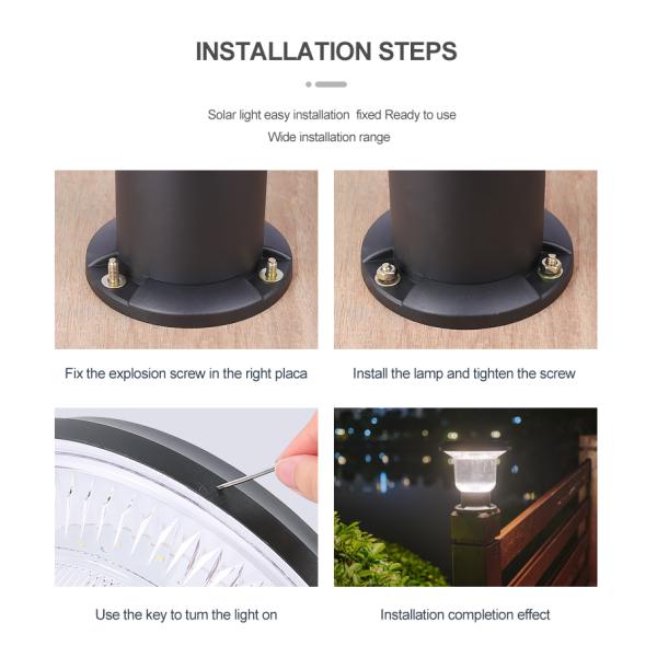 Погодостойкий солнечный сумрак лампы штендера, который нужно рассветать свет столба для патио задворк гаража