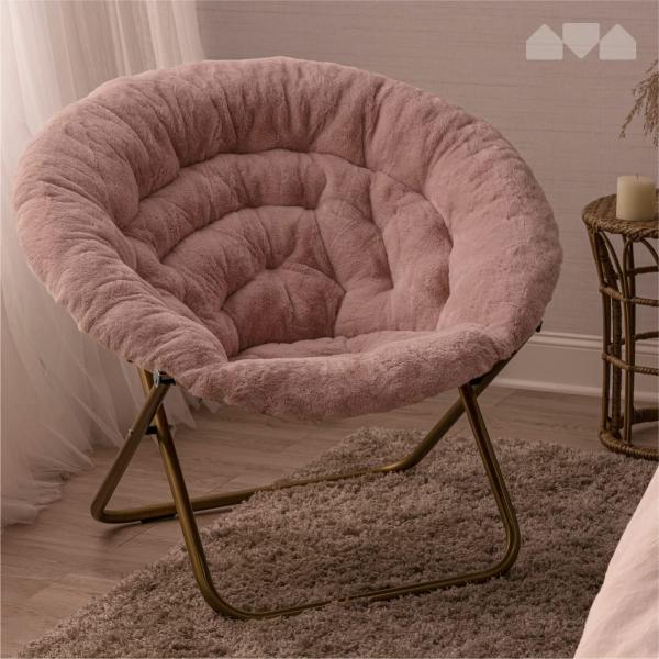 Folded Round Thickened Folding Recliner Living Room Moon Chair Modern Design Style