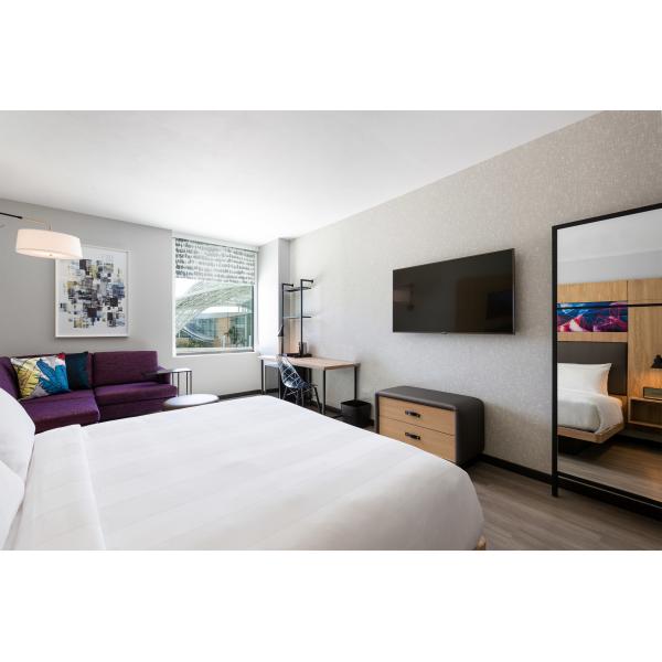 Естественная мебель наборов спальни гостиницы облицовки свободная + изголовье фиксированной мебели большое