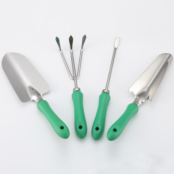 Stainless Steel Garden Tools Set Lightweight 4pcs Plastic Handle