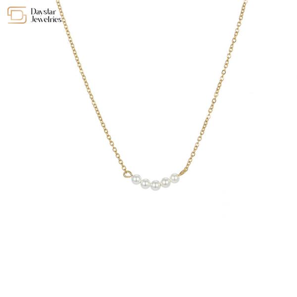 Чокеровщик цепи ключицы жемчуга круга ожерелья нержавеющей стали простой наслоенный привесной