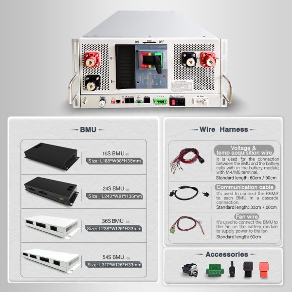 GCE HV BMS DIY KIT With Active/Passive Equalizing With 50S Slave BMU LiFePO4 Battery High Voltage BMS 400S 1280V 400A Master BMS