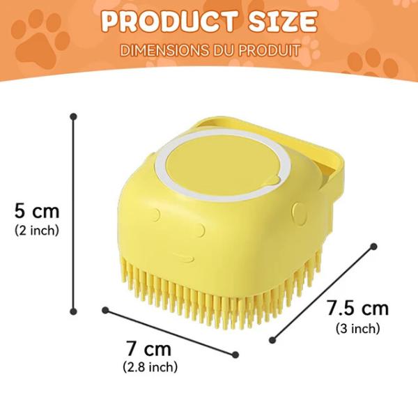 2-in-1 Pet Shower Brush with Shampoo Dispenser - Soft Silicone Massage Grooming Tool for Dogs and Cats